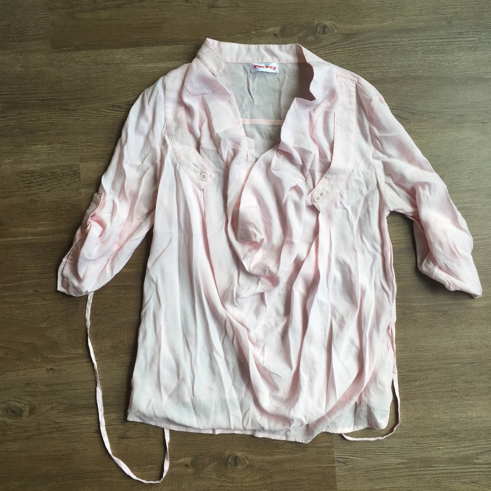 Blush, cowl-neck tunic